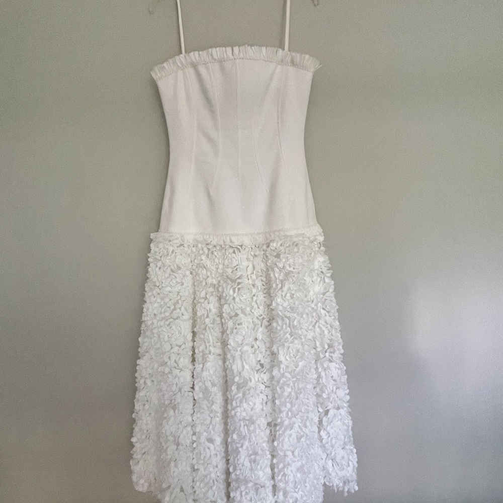 Alexis Maitland Appliqué White Floral Maxi Dress
